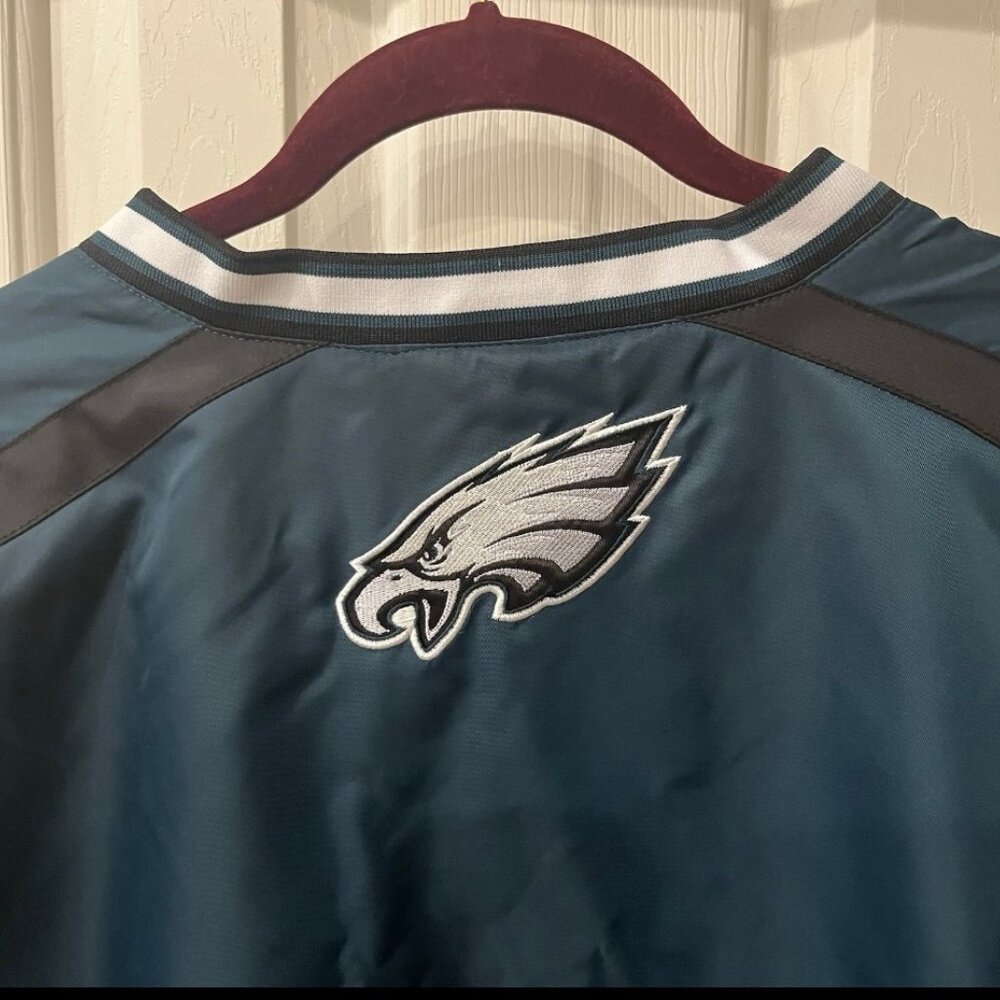 NEW STARTER NFL Philadelphia Eagles V-Neck Nylon Lined Pullover Windbreaker XL - Picture 9 of 11